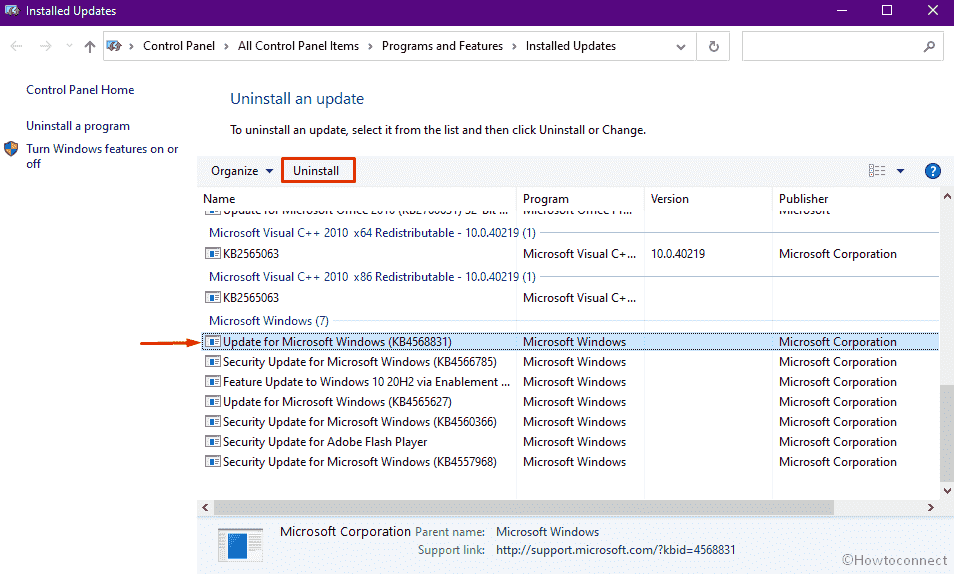 ACTIVE_EX_WORKER_ THREAD_TERMINATION - Uninstall faulty Windows update