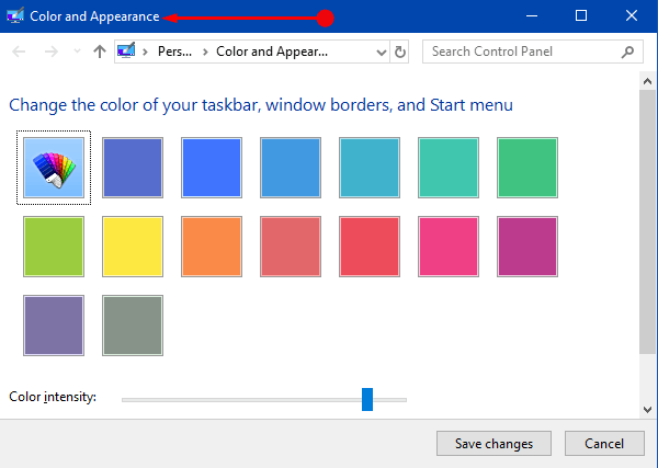 Access Color and Appearance After Windows 10 Creators Update Image 1