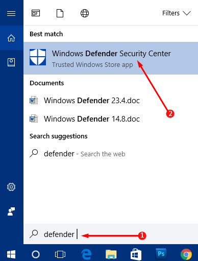 Access Windows Defender Security Center on Windows 10 Pics 4