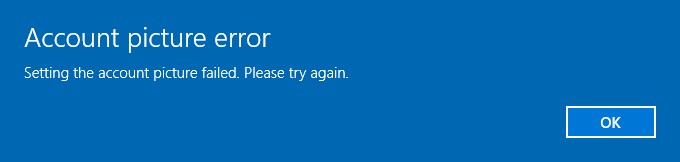 Account Picture Error Windows 10 Pic 1