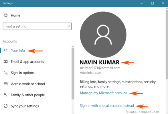 How to Access and Use Accounts Settings in Windows 10