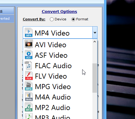 Ace Video Converter supported output formats