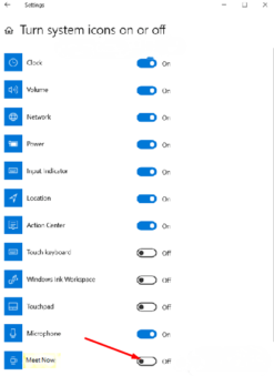 How to Remove and Add Meet Now icon to Taskbar in Windows 10