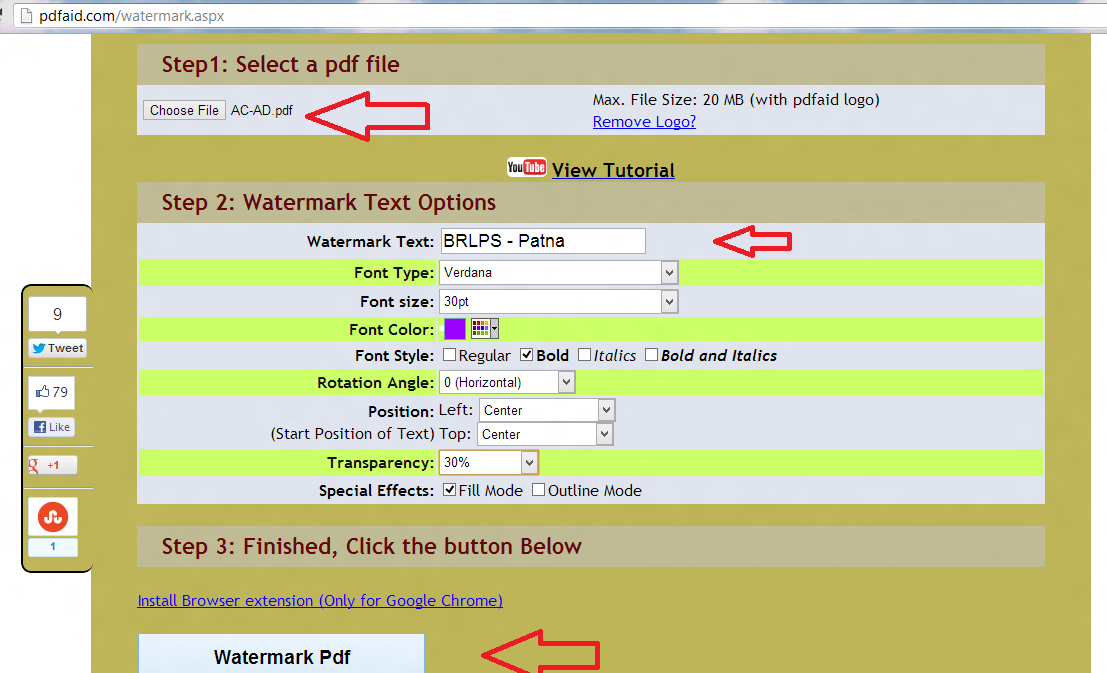 Add Watermark in PDF Files