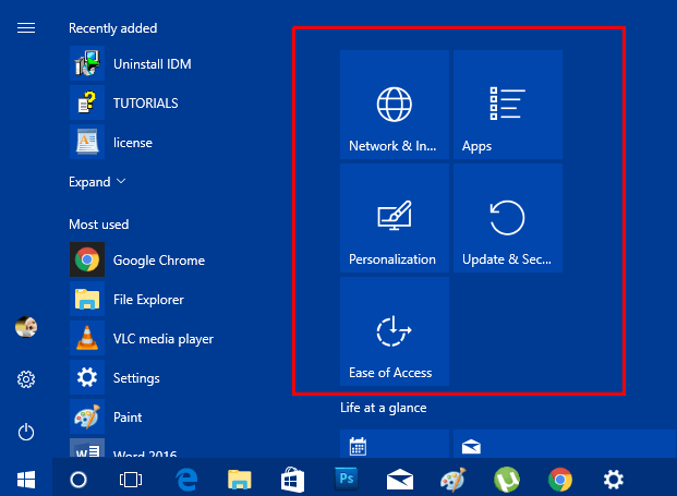 Add Your Important Settings Categories to Start Menu in Windows 10 image 3