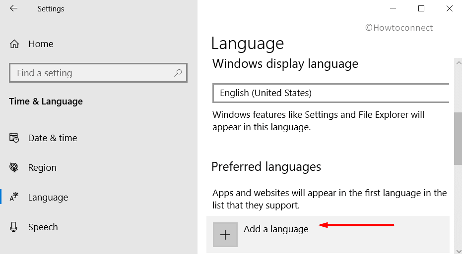 Add preferred language in Windows 10 Image 3