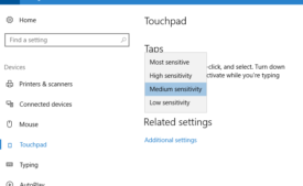 Adjust Touchpad Taps Sensitivity on Windows 10 Step 4