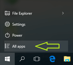 All Apps button under transparent Start Menu