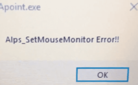 Alps Pointing Device Driver Error