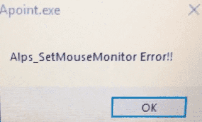 Alps Pointing Device Driver Error