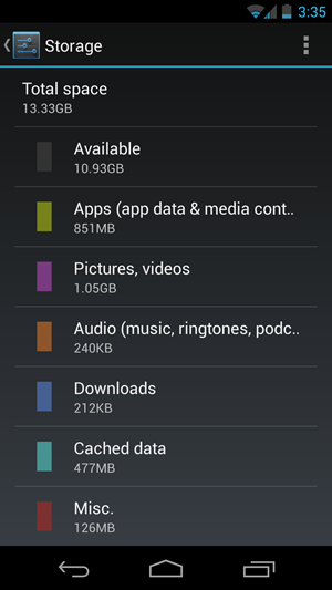 android 4.2 clear cacahe data