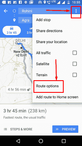 Avoid Roads having additional charges on google map image 1