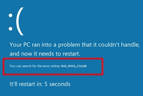 BAD_POOL_CALLER Windows 10 Error
