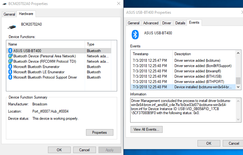 BCM20702A0 Driver Windows 10 Error