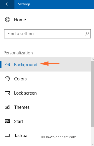 Background settings from Personalization