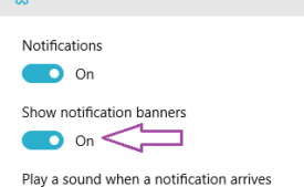 Banners and Sounds notifications are turned On