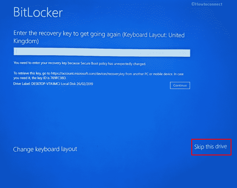 BitLocker screen