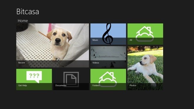 Bitcasa app main page in windows 8 bitcasa app main page in windows 8
