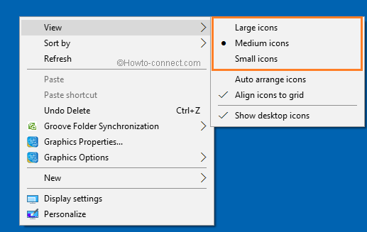 change icons and text size on windows 10