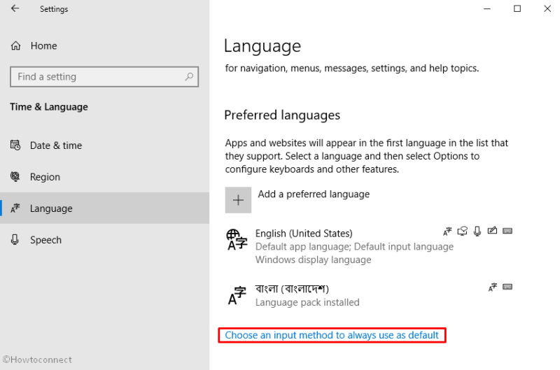 How to change key sequence to switch input language in windows 10