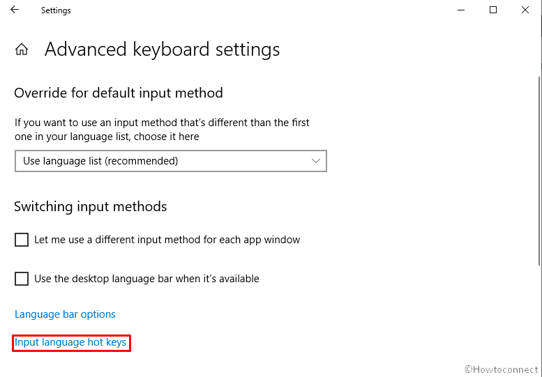 how to switch input language in windows 10