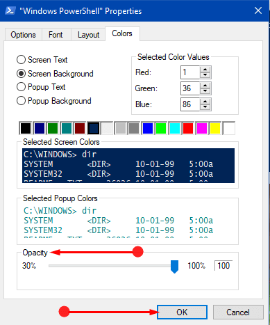 Change PowerShell Look in Windows 10 Pics 8
