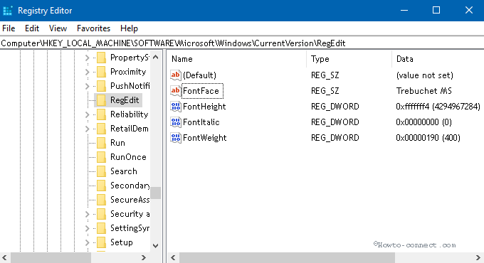 Change Registry Editor Font on Windows 10 image 3