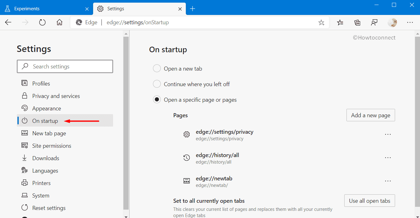 Change Startup Page in Edge Chromium Pic 12