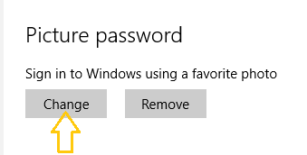 Change button of Picture Password Change button of Picture Password