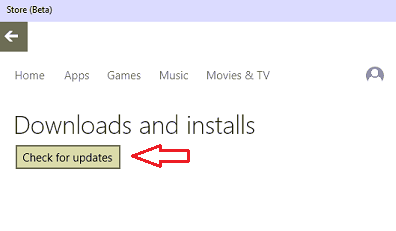 Check for updates button in Store (Beta) Check for updates button in Store (Beta)