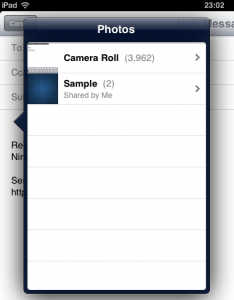 choose photo from camera roll in iOS6