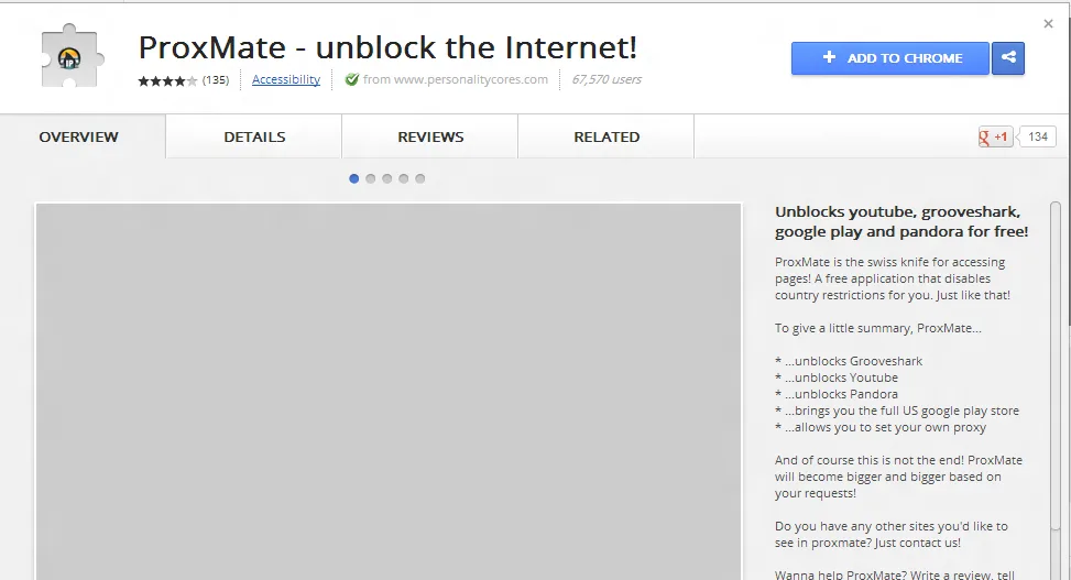 chrome ProxMate add-on