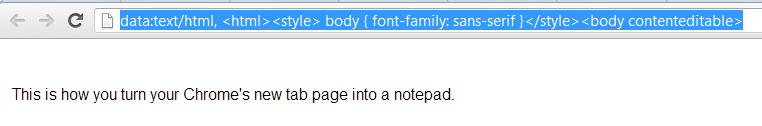 Chrome in notepad