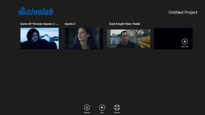 cinelab app menu