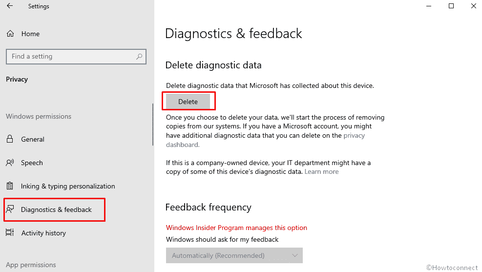 Clear Cache on Windows 10 - delete diagnostic data
