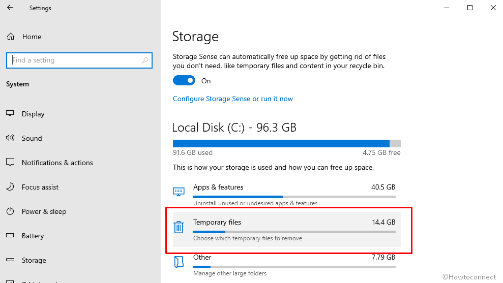 Clear Cache on Windows 10 - temporary files