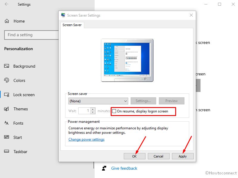 Clear Off On resume display logon screen checkbox in Screen saver settings to Fix Login Screen Prompts Very Often in Windows 10 Windows 10