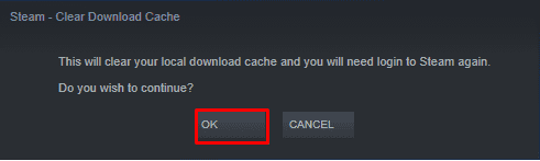 Clear cache of Steam to fix disk usage issue