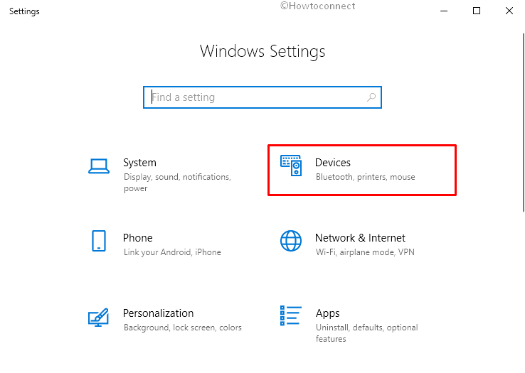 Click Devices from Settings app