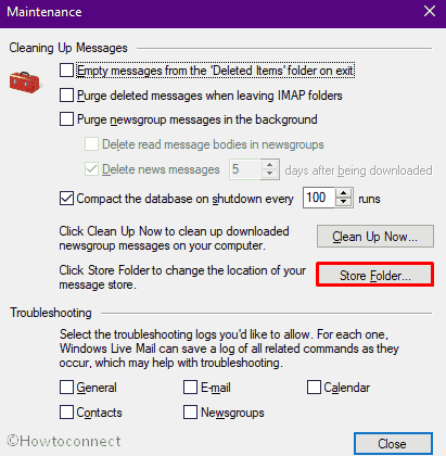 Click Store Folder to check out the directory of dedicated folder