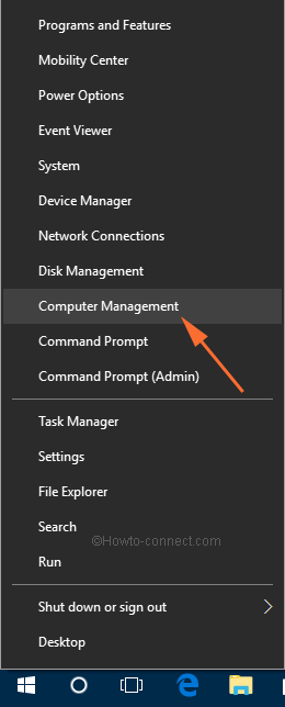Computer Management in Right Click of Start Menu in windows 10