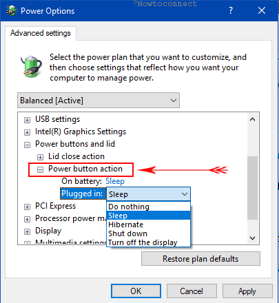 Configure Power buttons and lid Advanced Settings Power Options Pic 14