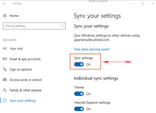 How to Configure Sync your Settings in Windows 10