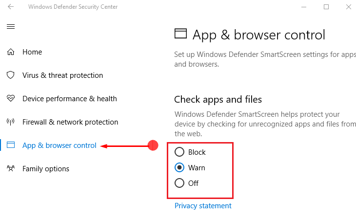 Configure Windows Defender Smartscreen Settings for App & Browser Control picture 1