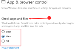 Configure Windows Defender Smartscreen Settings for App & Browser Control picture 2