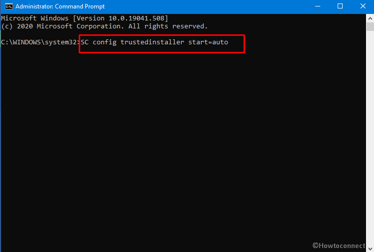 Configure trusted installer