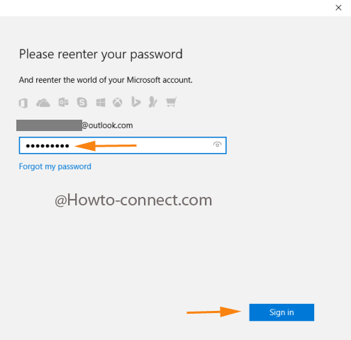 Confirm your Microsoft account by entering current password (1)