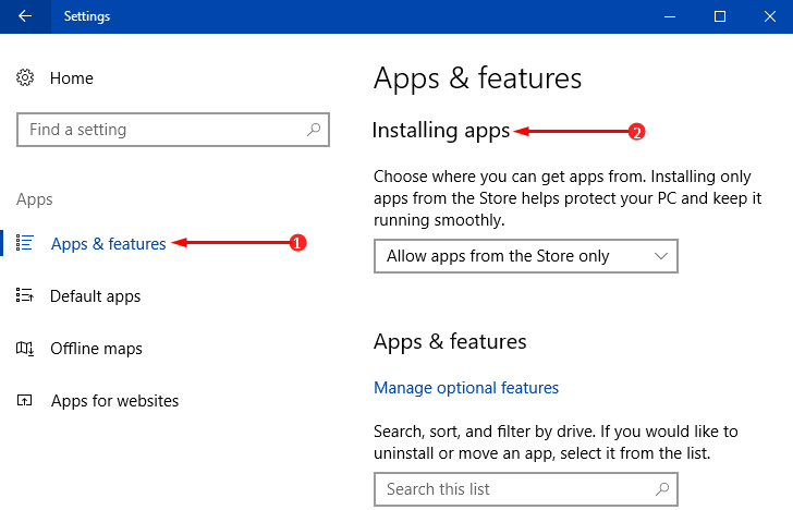 Control Installation of Apps in Windows 10 Pics 3