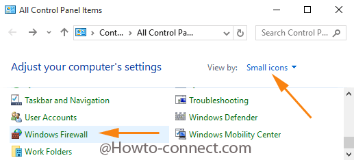 Control Panel small names to Prevent Windows 10 Spying with Only Firewall