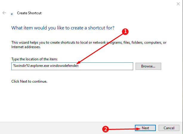 Create Shortcut to Windows Defender Security Center on Windows 10 image 1